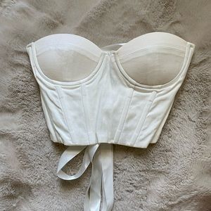 Princess Polly white lace up corset top